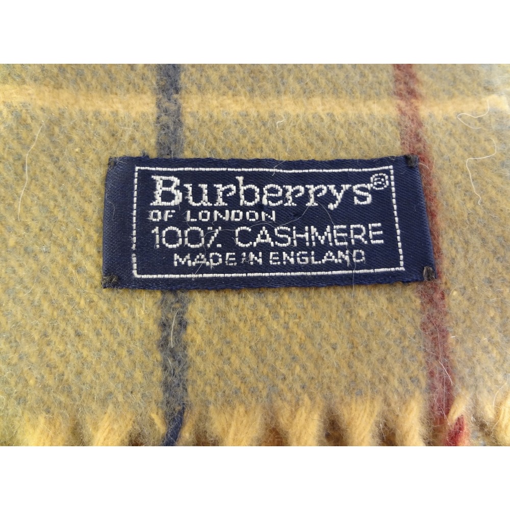Burberrys of London Cashmere Scarf‎ Made in England Plaid Check - Picture 2 of 4